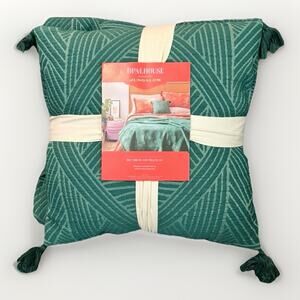 Opalhouse Jungalow Voodoo Throw Blanket Pillow Set Green Boho Tassel 60x80 NEW
